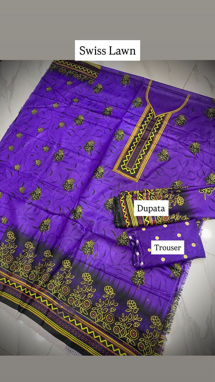 Fabric Swiss lawn (febron) Full shirt printed Printed shalwar Printed swiss lawn dupatta