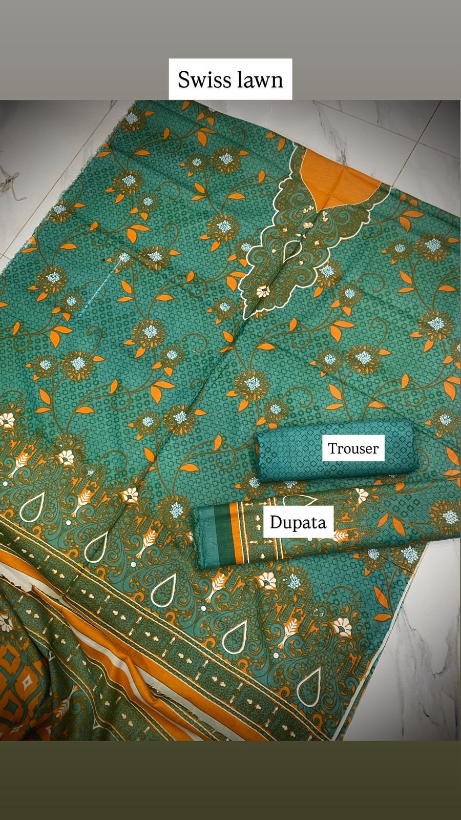 Fabric Swiss lawn (febron) Full shirt printed Printed shalwar Printed swiss lawn dupatta